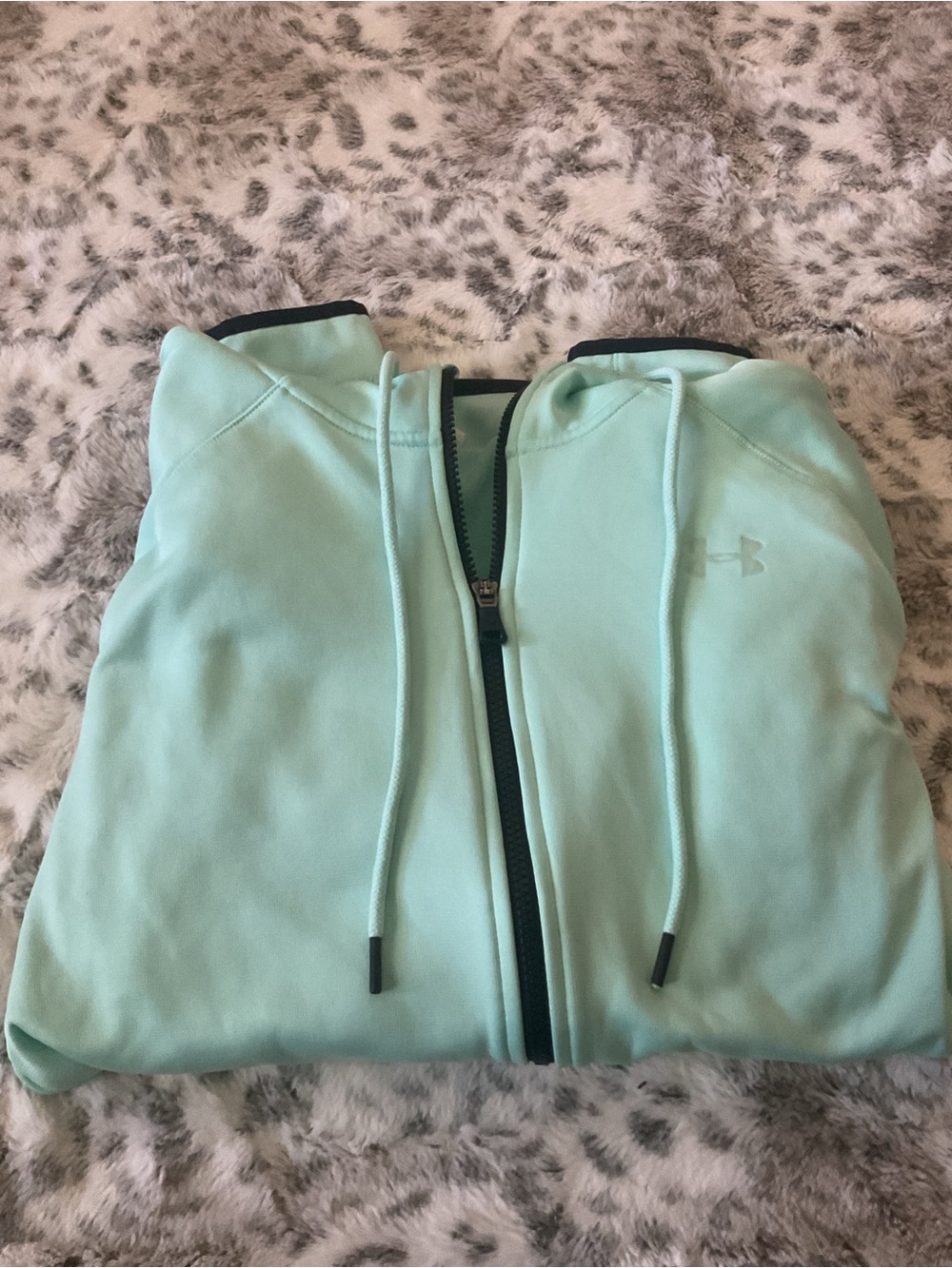 Women’s Under Armour Mint Turquoise Zip Jacket with Black Zipper Trim size L - Picture 12 of 12